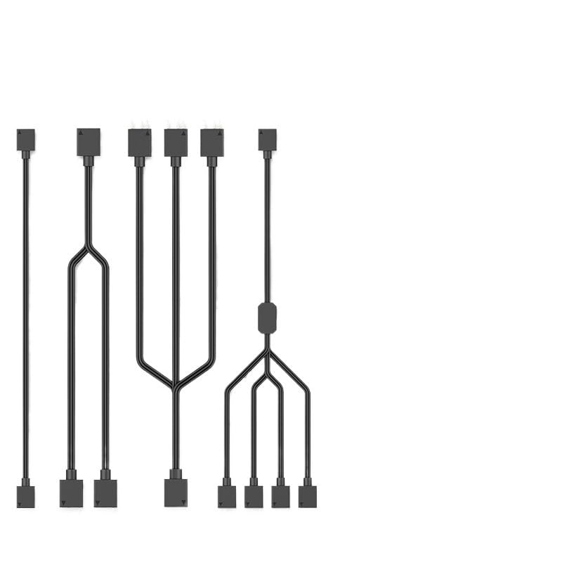 Rozdzielacz wentylatora płyty głównej 5 V/12 V ARGB/RGB Shenguang Synchronizacja przedłużacz kabel ON/E punkt dwa/trzy/cztery adapter (5 V-jeden)