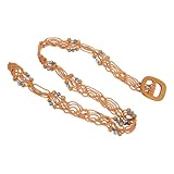 Ceinture large pour femme – artisanale, décorative et résistante, ne se décolore pas et ne se casse pas facilement. la ceinture tressée de perles de bois apporte une touche de charme à votre tenue
