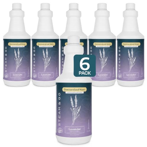 Steam & Go Demineralized Water, Lavender Scent, 32 oz (6-Pack)