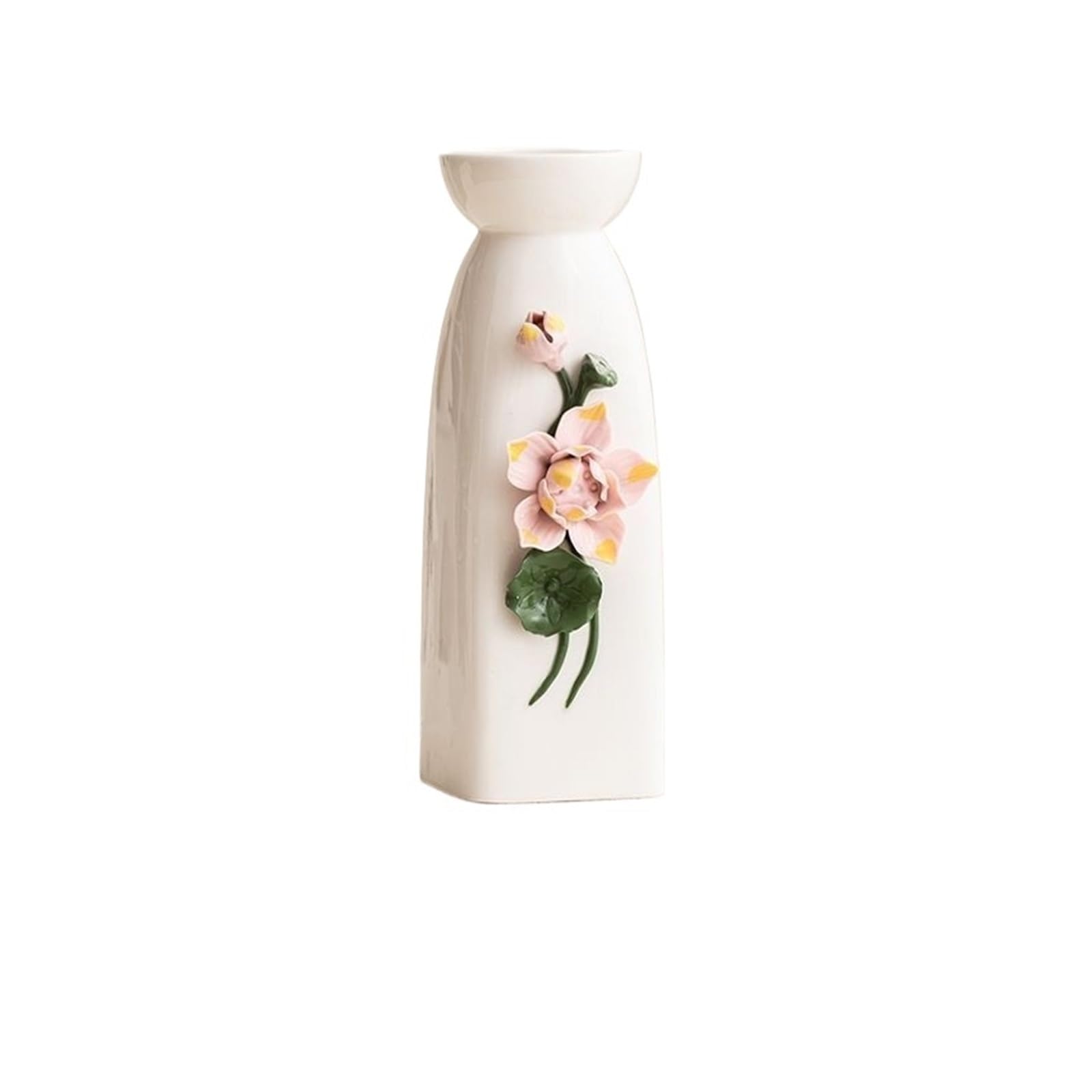 Mini Vase Creative 3D Three-dimensional Relief Floral Vase Handicraft Ornaments Home Hydroponic Decoration Modern(L7.5xW9.3xH22cm)