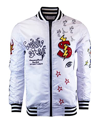 Image of SCREENSHOT Hip-Hop Urban NYC Fashion Bomber Jacket - Modern Outdoor Lightweight Streetwear Graffiti Print Zip Up Top