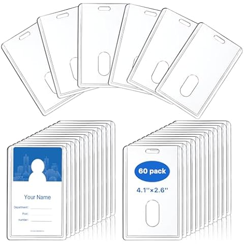Akamino 60 Pcs Acrylic Card Holders Cover