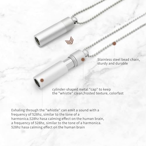 528 Hz Meditation Necklace Breathing Frequency Sound Healing Device by Adjusting The Breathing for Anxiety & Stress Relief Mindfulness (Brown) - Image 3