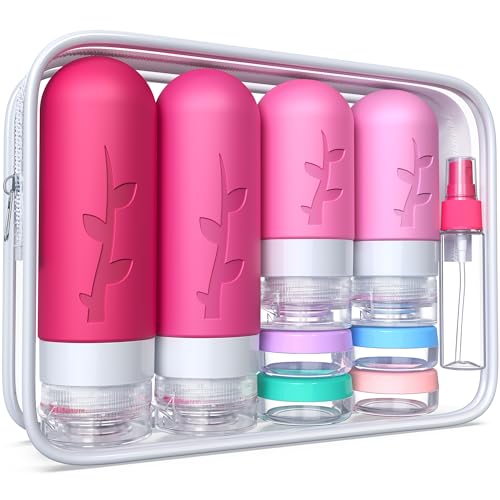 Flacons de voyage anti-fuite en silicone souple et rechargeables pour cosmétiques