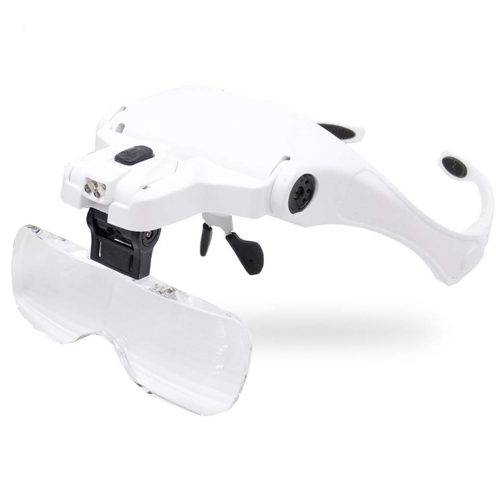 asdchZen Headband Magnifier,Headband Magnifier With,Hands Glasses Loupe With Five Lens For Handicrafts,Newspapers Reading,Gadgets