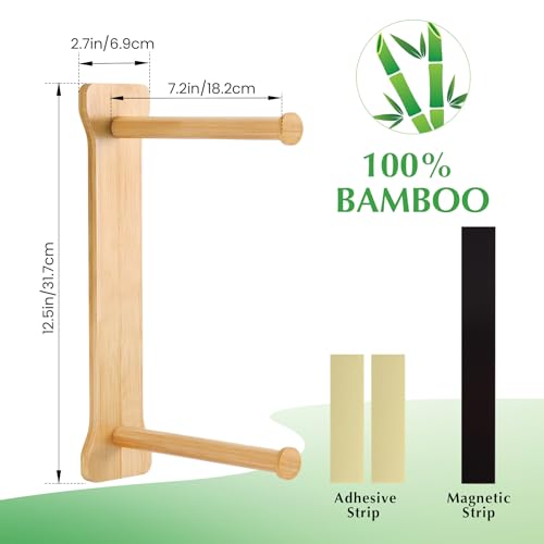 Image of Bamboo Hanger Organizer Stacker，Magnetic Hanger Holder for Laundry Room，(Bamboo)