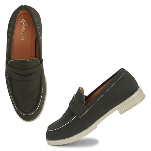 Image of Kraasa Men Premium Driftor 2.0 Block Heel Loafers for Mens, Causals| Lighweight Slip-On's | Soft Cushioned Insole | Super Flexible, Comfortable for Men