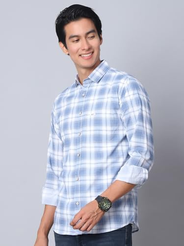 Image of Majestic Man Men Box Checkered Slim Fit Cotton Casual Shirt