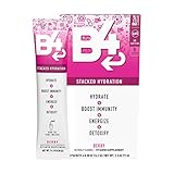 B4 Stacked Hydration (Berry) Hydration Powder Packets | Electrolyte Drink Mix | Immunity Boost | Caf