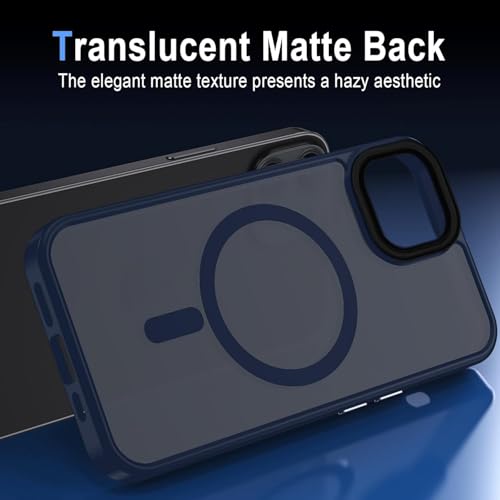 Image of iPhone 13 pro Magsafe Hard Back Case | Matte Design & 360 Protection | Military-Grade Apple iPhone 13 pro Cover | Strong Magnet Back - Blue