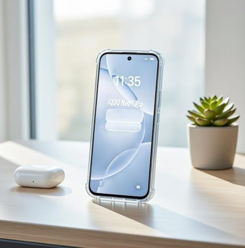 Image of Lustree Compatible with iQOO Neo 7 Pro 5G Back Cover| Clear + TPU Case with 4 Corner Air Cushion Protection & Camera Protection | Slim& Stylus Cover for iQOO Neo 7 Pro 5G