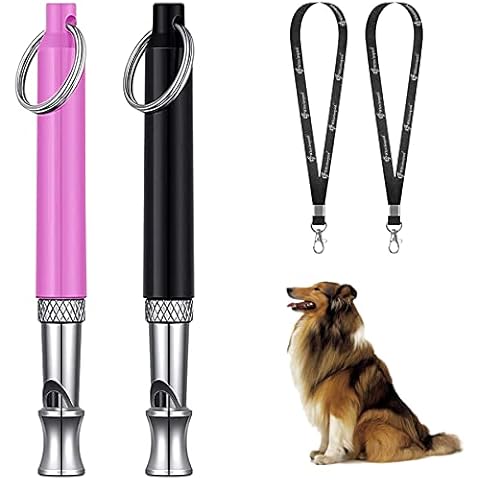 Dog Whistle, Adjustable Pitch for Stop Barking Recall-Training-,Professional.Dogs Training,Whistles, Tool for with Free.Black.StrapLanyard Cover