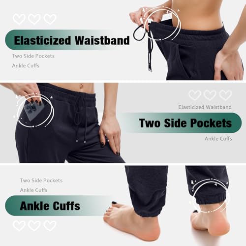 Image of Walifrey Womens Joggers with Pockets, Drawstring Sweatpants Women for Lounging Jogging Workout and Gym