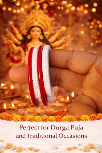 Image of Bengali Sakha Pola Set for Women | Traditional Red White Shakha Bangles | Combo Motidana Mogermukh Design Shakha | Bridal Wear Shakha pola | Handcrafted sakha