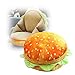 Grand Oreiller en Peluche 3D Imitation Hamburger pour Canapé Jouet Amusant Farci au Fromage Coussin Pliable pour Maison Chambre à Coucher
