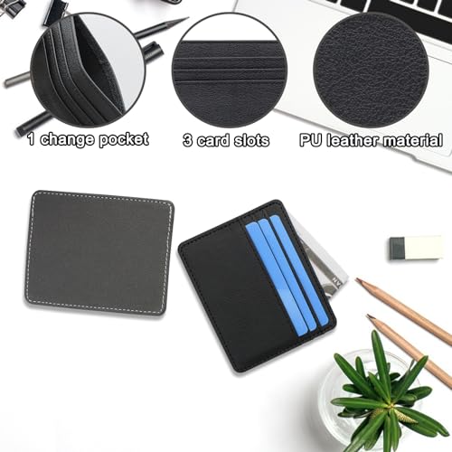 Credit Card Holder for Men, PU Leather Small Card Holder Wallet for Men RFID Blocking Slim Card Holder, 4 Card Slots Small Credit Card Wallet for Cards, Business, Travel, Shopping (black)2