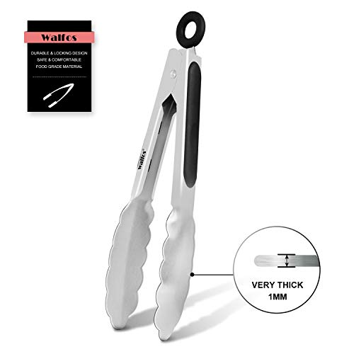 Kitchen Tongs - Stainless Steel Cooking Tongs, Heavy Duty, Non-Slip Food Tongs