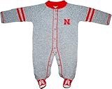 Creative Knitwear University of Nebraska Huskers Sports Shoe Footed Baby Romper
