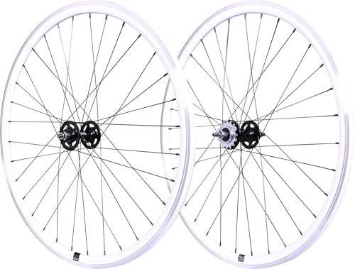 Ruota bicicletta - coppia di ruote fixi flipflop - colore bianco 2x1