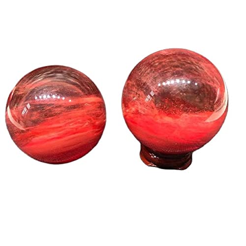 MAZEJO Kristallkugel rote Schmelzstein-Stein-Kugelheilungshandwerk-Hauptdekoration (Color : Red Smelting, Size : Approx 50-60mm) Cover