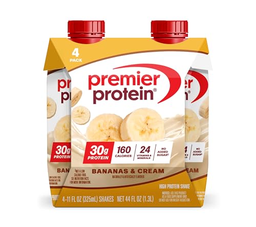 Image of Premier Protein Shake, Bananas & Cream, 30g Protein, No Added Sugar, 24 Vitamins & Minerals to Support Immune Health, 11 fl oz, 4 Pack (Packaging May Vary)
