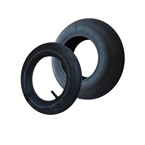 A SET Reifen+Schlauch 400x100 4.80/4.00-8 Rillen Profil PR4-Lagen Tragfähigkeit 305 kg