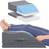 ComfyInLove Elevation Pillows for Leg After Surgery, Memory Foam Adjustable Wedge Pillow for Injury or Rest, Ankle Pillow for Sleeping Blood Circulation Grey/Double Leg