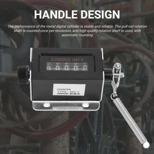 Image of 5 Digit Mechanical Counter, 0-99999 Resettable Manual Hand Pull Stroke Tally Counter, Professional Mechanical Arithmometer Counter for Textiles Machinery Winding Hill