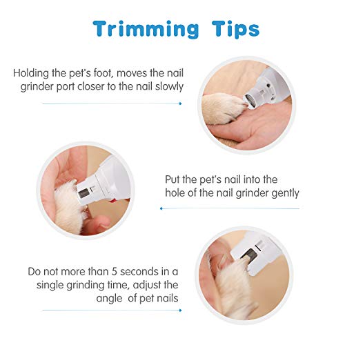 Anself Pet Elétrica Pet Nail Grooming Trimmer Dog Pet Nail Grinder Clipper para Dog Cat Pet Patas