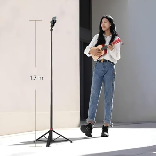 Image of Selfie Stick with Mini LED Fill Light, Multifunction Aluminium Selfie Stick for Vlogging, GoPro, Photography & Videography - Portable and Adjustable