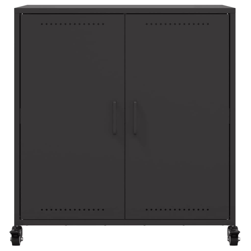 vidaXL Szafka, czarna, 68x39x72 cm, stal