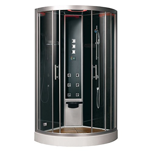 EAGO Dampfdusche DZ951F8 schwarz/ 90×90