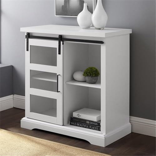 Walker-Edison-Weston-Modern-Farmhouse-Sliding-Glass-Door-Storage-Console-32-Inch-White Walker Edison Weston Modern Farmhouse Sliding Glass Door Storage Console 32 Inch White