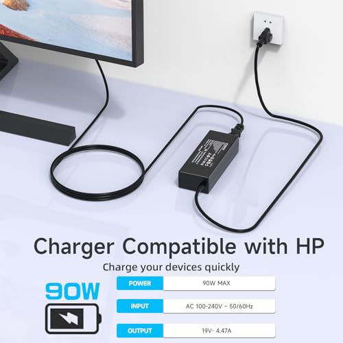 90W 65W Power Cord Compatible with HP Pavilion All-in-One Desktop 18'' 19'' 20" 21" 22" 23'' 24" 27" Compatible with EliteDesk 705 800 Compatible with ProDesk 260 400 405 600 G1-G6 Mini by ROLADA - Image 5