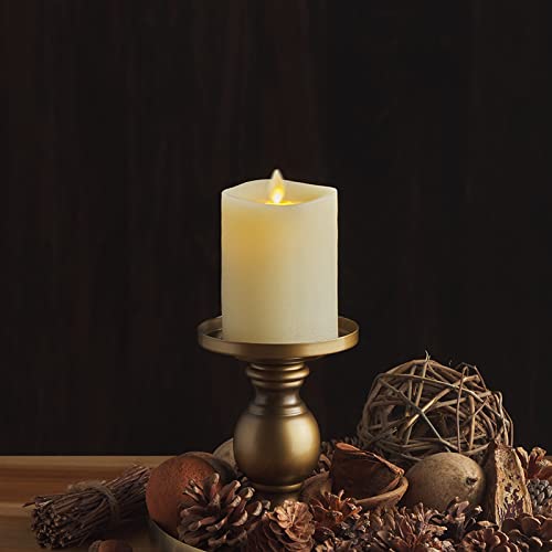 Image of Luminara - Flameless LED Battery Operated Flickering Pillar Candles - Ivory - Pack of 1-3x4.5 - Realistic Moving Flame Real Wax Indoor /Outdoor Decor