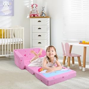 Kidscouchfoldablekidssofa2in1childrenconvertiblesofastoloungerfoldouttoddlerssofabedforplayroombedroomlivingroomsboysandgirls Urban Country Home Decor Kids couch foldable kids sofa 2 in 1 children convertible sofas to lounger fold out toddlers sofa bed for playroom bedroom living rooms boys and girls urban country home decor