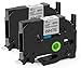 2 Pack Replace P-Touch TZe-S231 TZeS231 Extra-Strength Adhesive Laminated Label Tape Cartridges for Brother P-Touch PTD210 D400 H110 Label Maker, Black on White, 1/2 inch x 26.2 feet