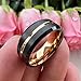 TUTISS 8mm Black Rose Gold Tungsten Rings for Men Women Fashion Engagement Wedding Bands Matte Finish Beveled Edges Comfort Fit Size 13