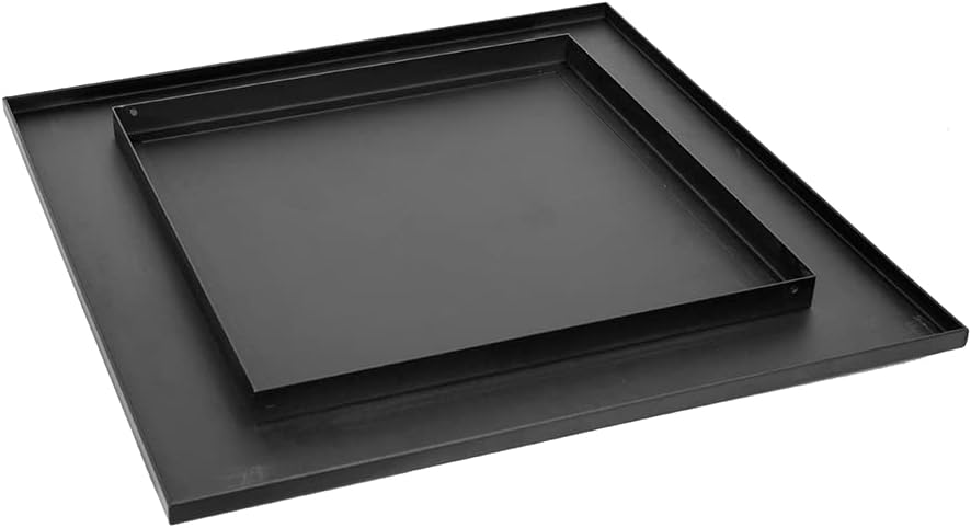 Blue Sky Outdoor Living 24" Square Protective Fire Pit Lid for Square Peak Smokeless Patio Fire Pit, Black