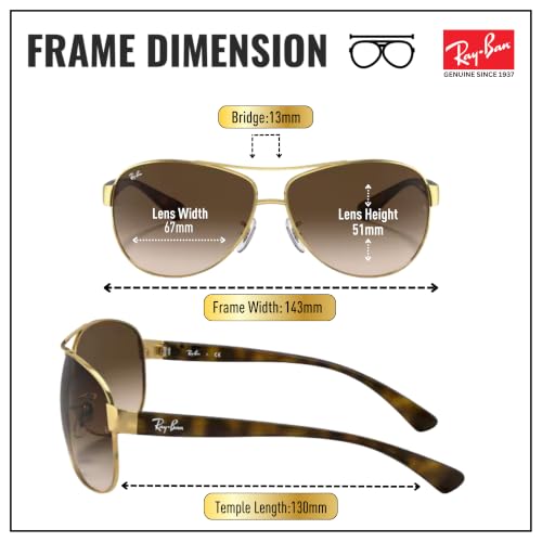 Image of Ray-Ban RB3386 Pilot Shape Sunglasses with Official Eyewear Kit
