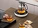 ZENS Design Glass Teapot with Infuser, 23 oz Small Loose Leaf Tea Steeper Pot with Stainless Steel Spout for Hot Tea Steeper, Oval Handle Clear Tea Pot with infusers for Loose Tea Lovers Gifts