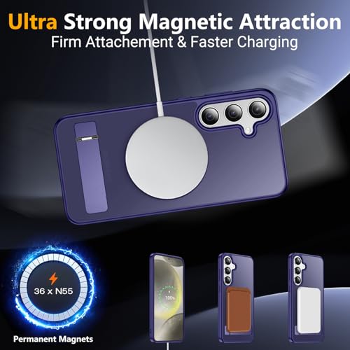 Image of SPIDERCASE Magnetic for Samsung Galaxy S24 Plus Case, Purple | [3 Stand Ways][ Military Grade Drop Protection] with Invisible Stand Shockproof Slim Case for Samsung Galaxy S24 Plus 6.7 inch