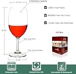 MICHLEY Unbreakable Verres à vin, 100% Verres à vin en plastique tritan, sans BPA, lave-vaisselle-safe 20 oz, Ensemble de 2