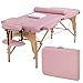 Portable Massage Table Massage Bed SPA Bed 2 Fold Massage Table Height Adjustable 73 Inch Long 28 Inch Wide PU Portable Salon Bed W/Half Bolsters Sheets Carry Case Reiki Table