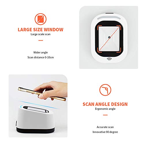 Lector de código de barras con cable Docooler USB y escáner QR omnidireccional 2