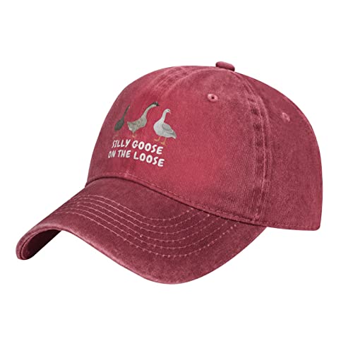 Image of Funny Goose Hat Silly Goose On The Loose Hat Men Baseball Hats Funny Cap