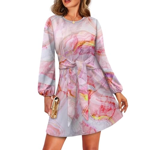 Robe de jour avec nœud drapé devant et manches longues pour silhouette élancée