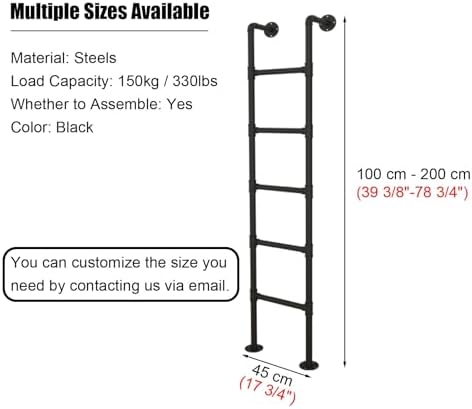 Heavy Duty Steel Bunk Bed Ladder for Loft & Emergency Use 105 cm (41 3/8") Climbing Steps for Apartments Basements and Roofs - Durable White Design