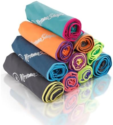 NirvanaShape ® Microfibre Towel | 14 Colours | 8 Sizes | Quick-Drying, Light, Absorbent | Travel Towel/Beach Towel | Ideal for Fitness, Outdoors, Beach, Camping, Yoga, Saunas