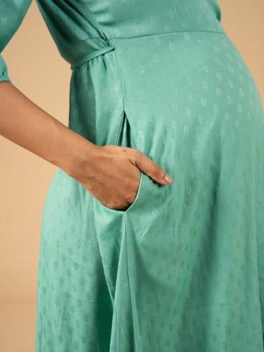 Image of The Mom Store Maternity and Nursing Wrap Dress for New Mom | Pre and Post Pregnancy Wear for Womens | Trendy Stylish Printed Friendly Dresses for Women | Comfortable